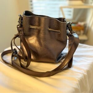 Free People Metallic Leather Shoulder Bag